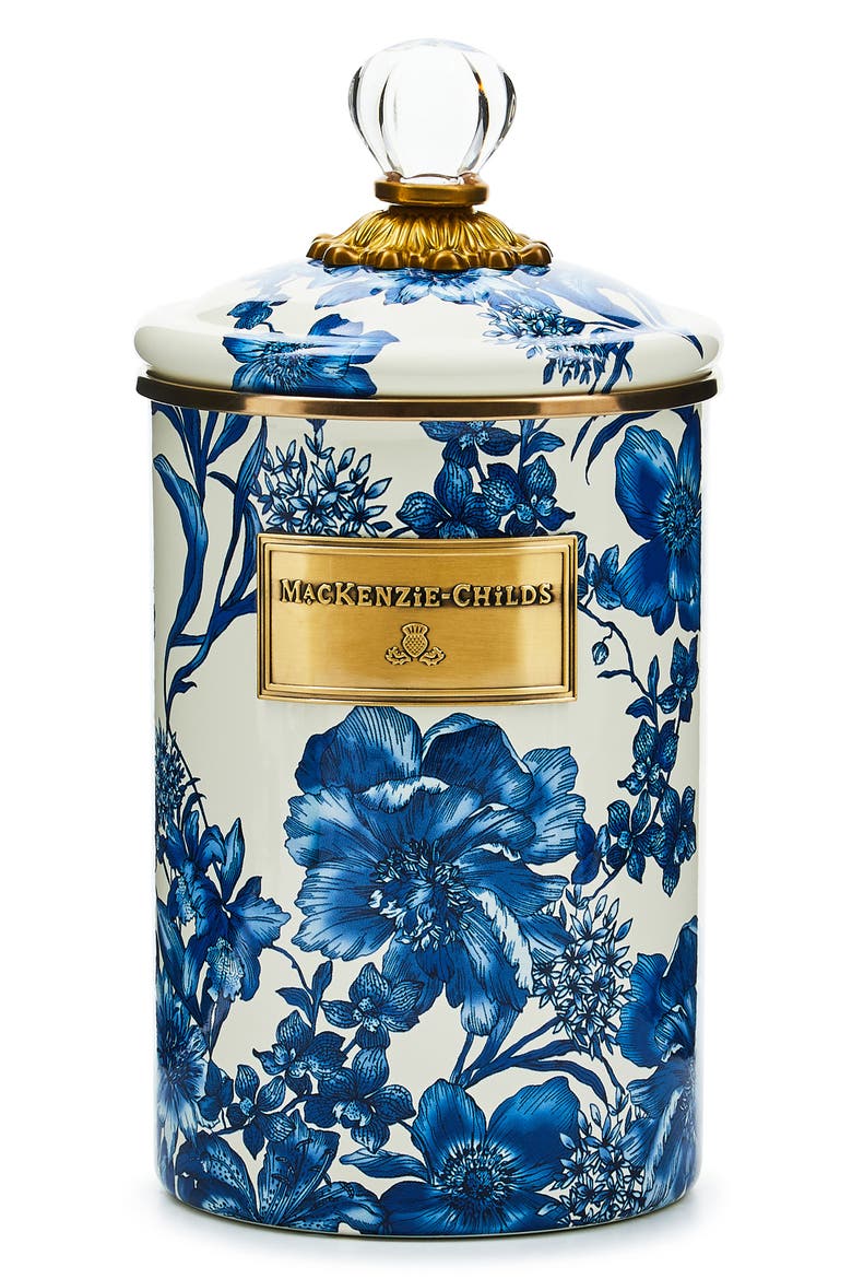 Royal English Garden Large Enameled Steel Canister, Main, color, ROYAL