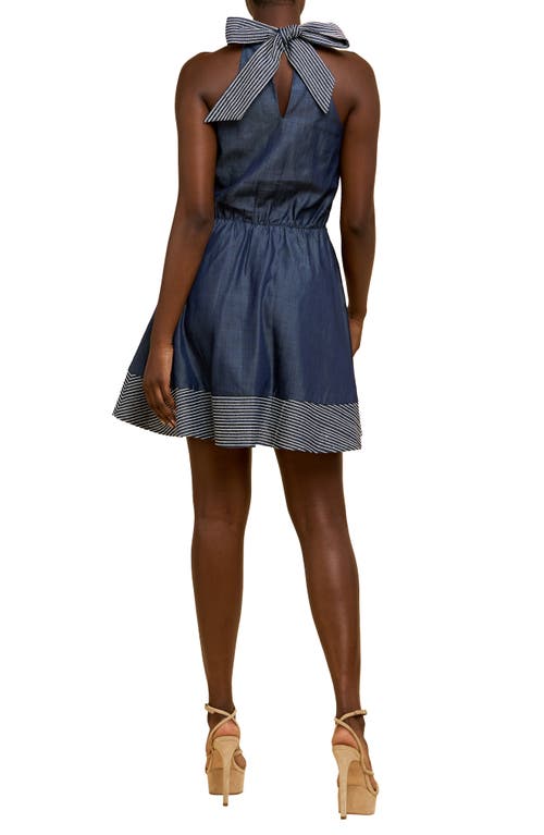 Ciebon Adhara Bow Back Sleeveless Dress In Blue
