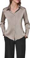 Donna Karan New York Satin Button-Up Shirt