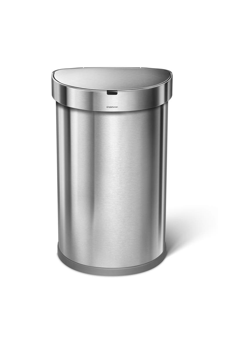 45L semi-round sensor can, Alternate, color, Brushed