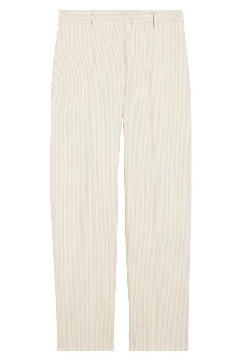 Pilar Tailored Stripe Washed Cotton Blend Pants, Alternate, color, ECRU