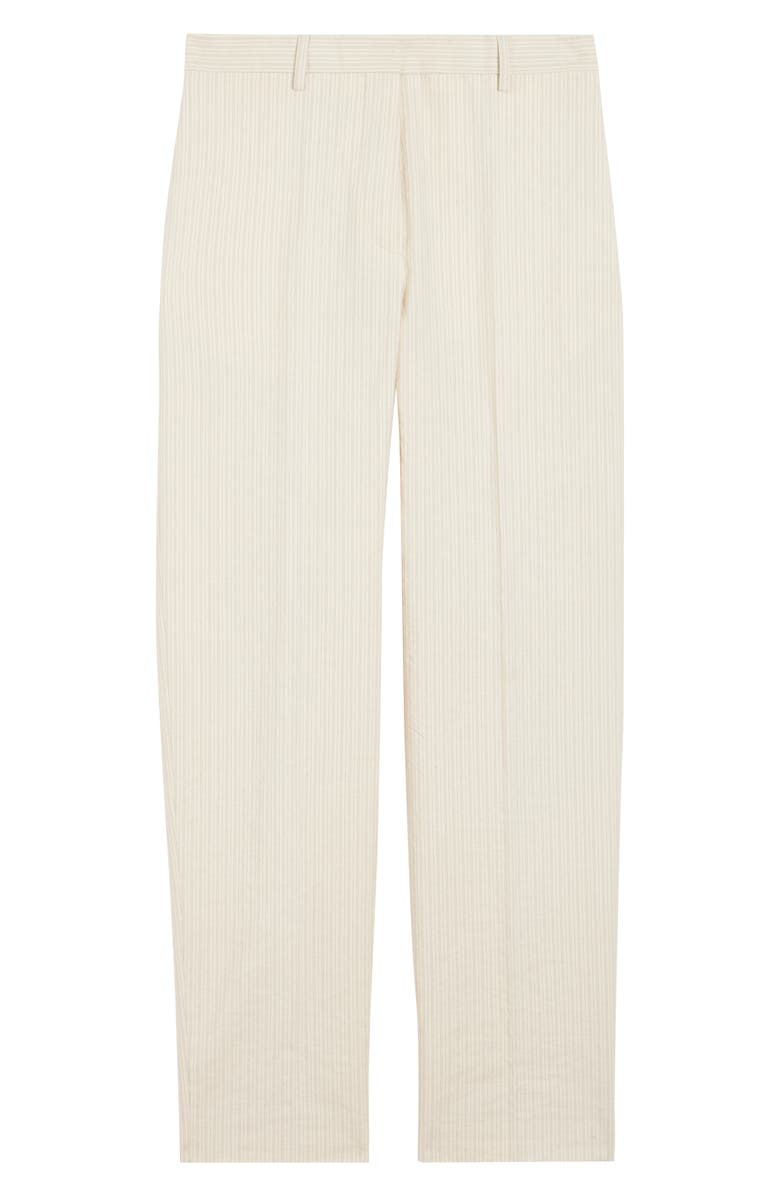 Dries Van Noten Pilar Tailored Stripe Washed Cotton Blend Pants, Alternate, color, Ecru