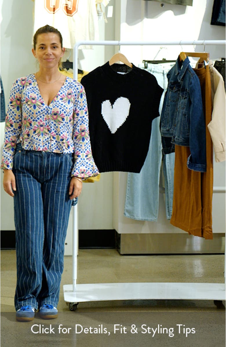 Heart to Heart Short Sleeve Cotton Blend Sweater, sales video thumbnail