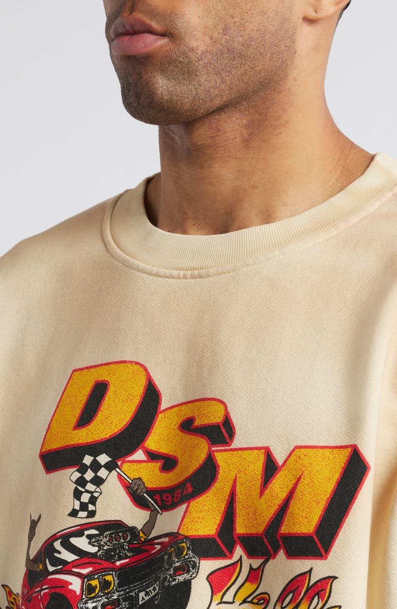 DIET STARTS MONDAY Hell on Wheels French Terry Sweatshirt, Alternate, color, Antique White