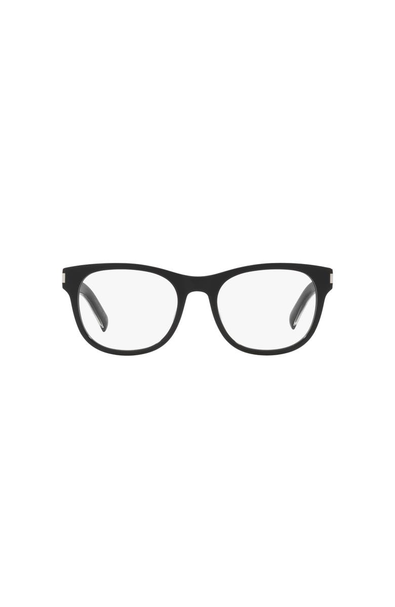 Saint Laurent 55mm Rectangle optical glasses, Alternate, color, Black