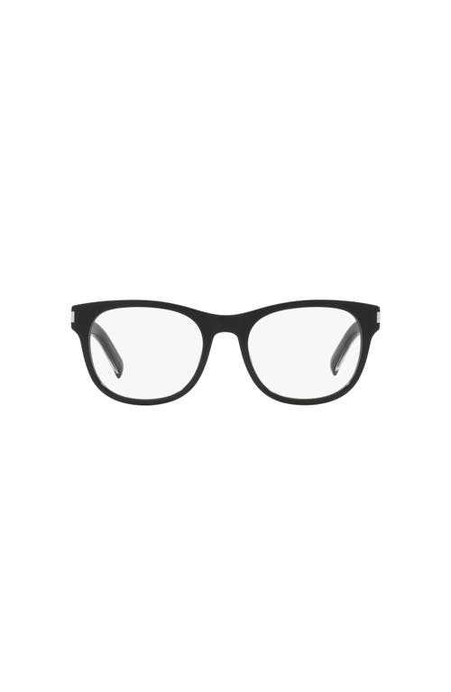 Saint Laurent 55mm Rectangle Optical Glasses In Black