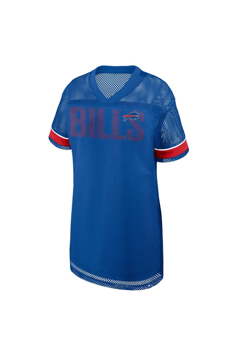 Women's Fanatics  Royal Buffalo Bills Oversized Team First Deep Route Mesh V-Neck Dress, Alternate, color, Royal