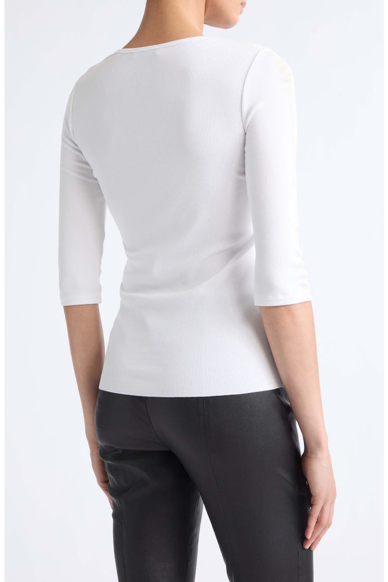 Elbow Sleeve Crewneck Top, Alternate, color, OPTIC WHITE