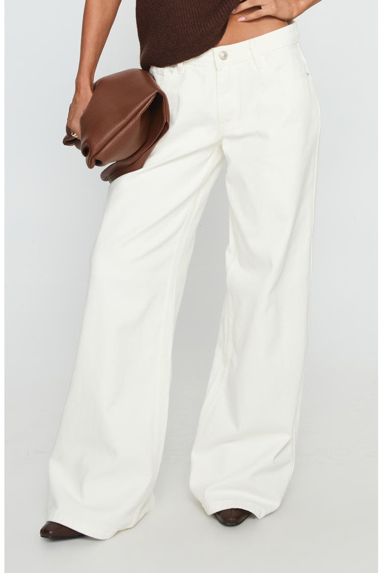 Ramos Low Rise Wide Leg Jeans, Main, color, WHITE