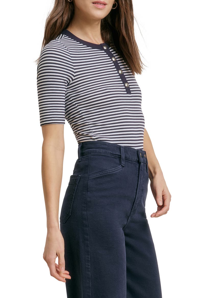 The Foundation Stripe Henley, Alternate, color, NAVY/ WHITE STRIPE