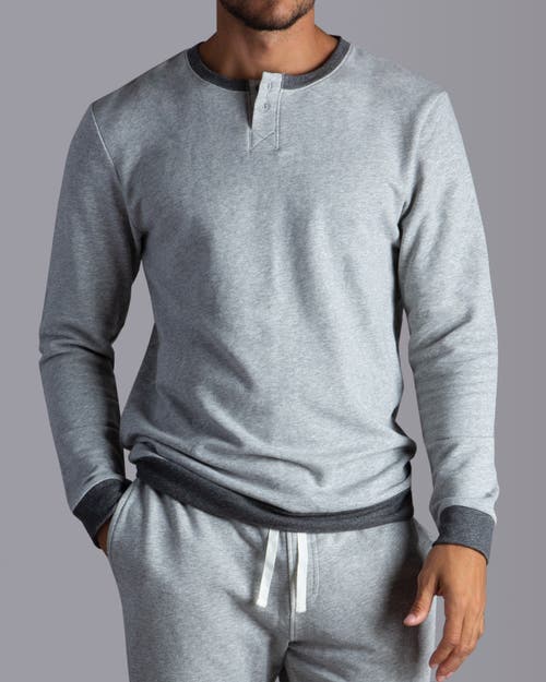 Watson's Men's Absolute Stretch French Terry Lounge Henley Crew in Heather Grey  product