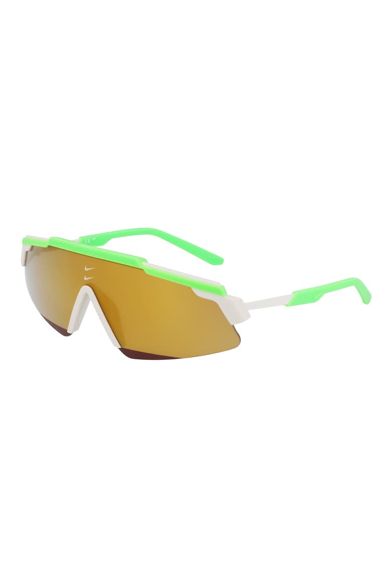 Marquee M 66mm Oversize Shield Sunglasses, Alternate, color, GREEN STRIKE/ BRONZE MIRROR