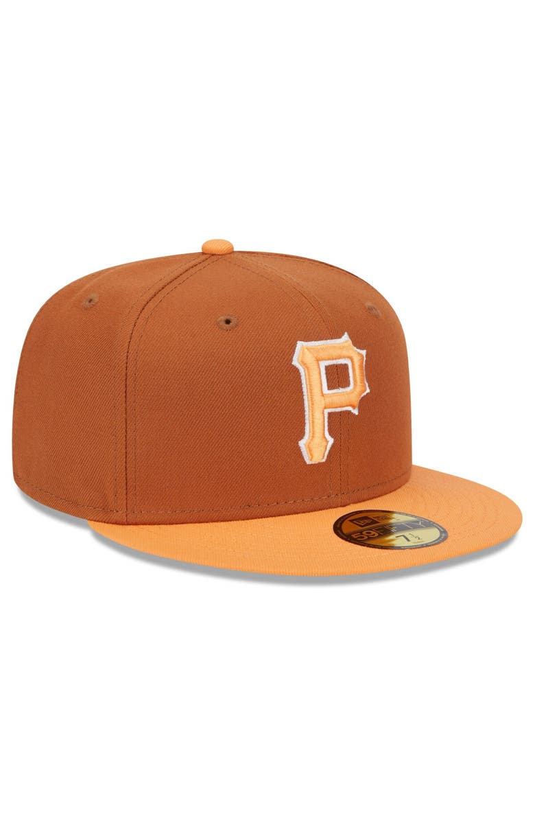 New Era Men's New Era Brown/Orange Pittsburgh Pirates Spring Color Basic Two-Tone 59FIFTY Fitted Hat, Alternate, color, 