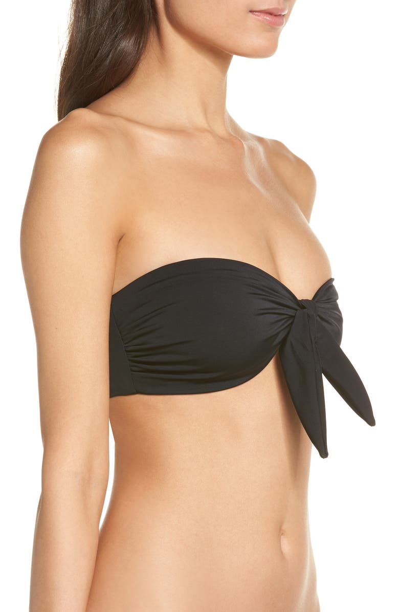Leith Riviera Tie Front Bandea Bikini Top, Alternate, color, 