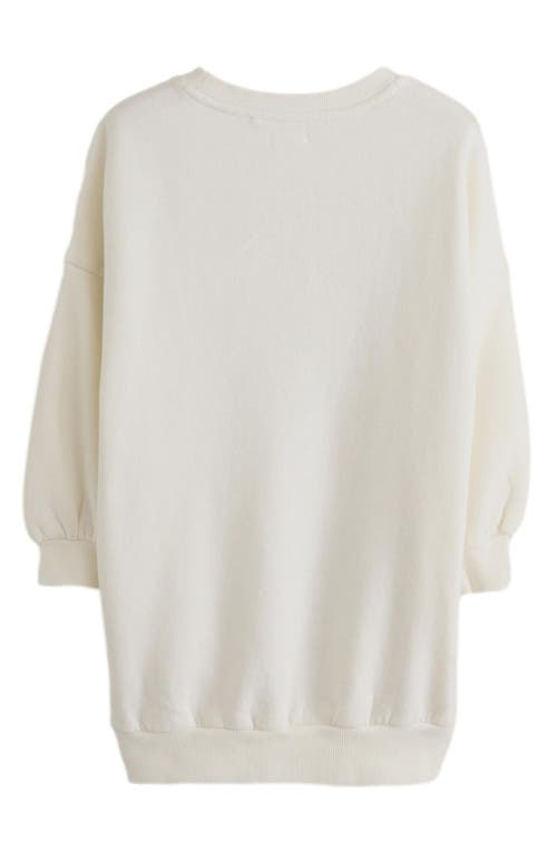 Shop Next Kids' Sequin Heart Sweater Dress In Ecru White/sequin Heart
