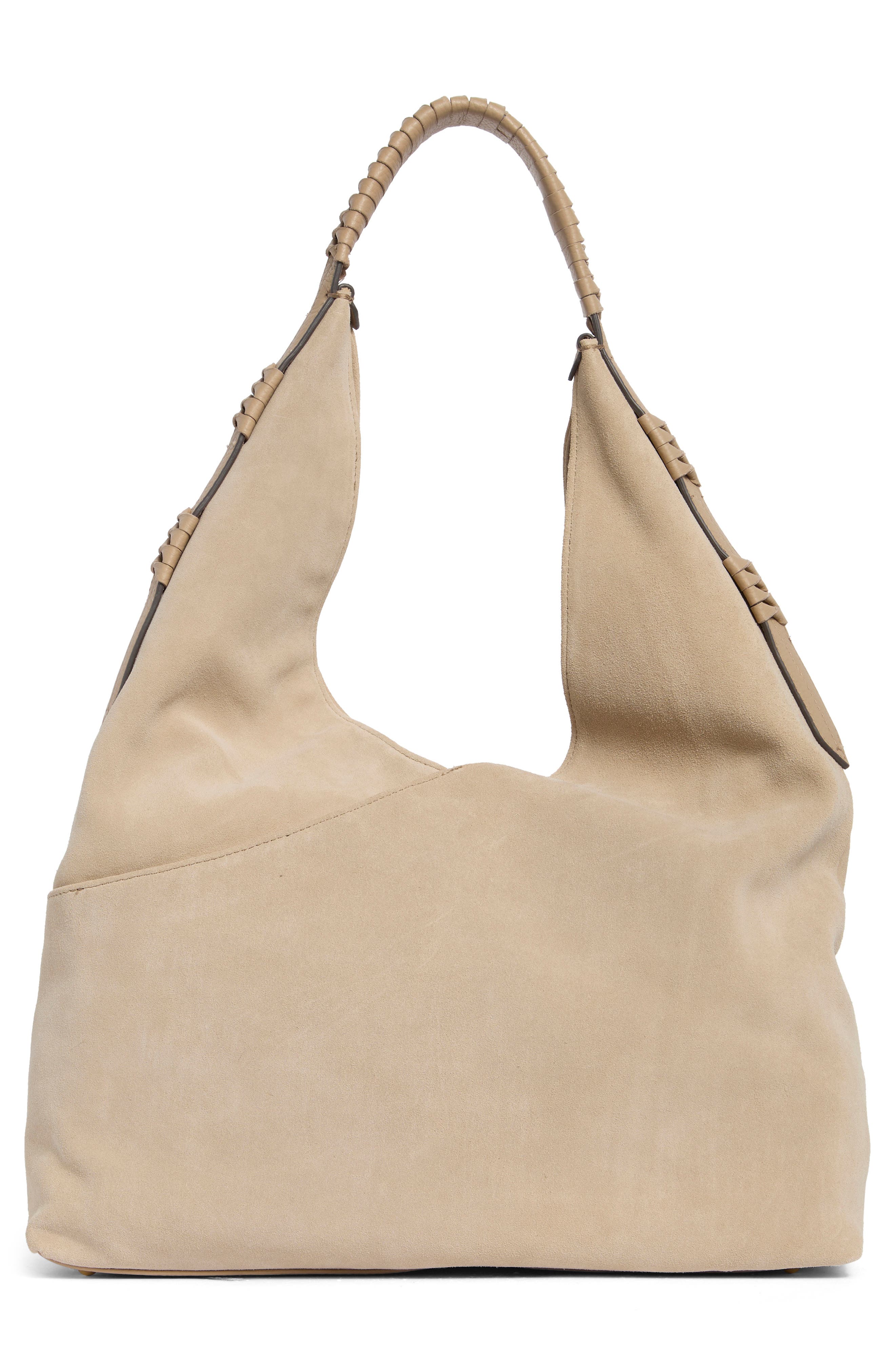 Stardust Leather Hobo Bag, Alternate, color, OAT SUEDE