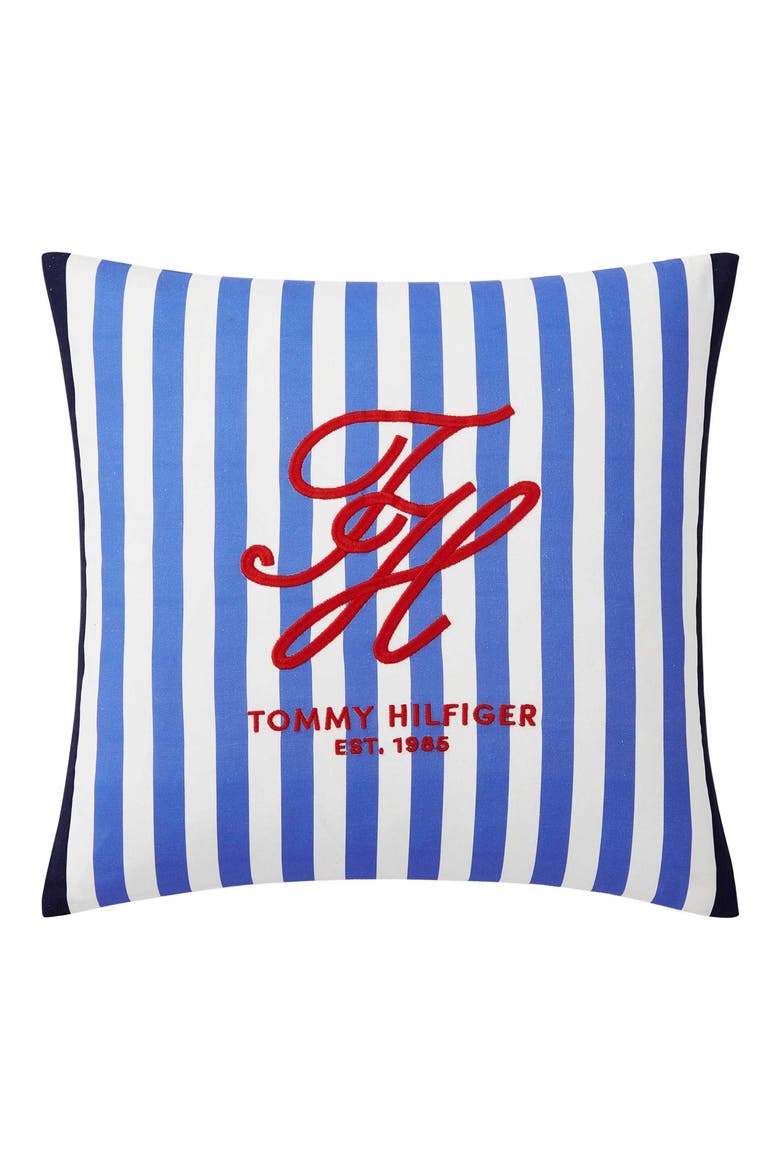Beachfront Stripe Accent Pillow, Main, color, ULTRA BLUE/ RED