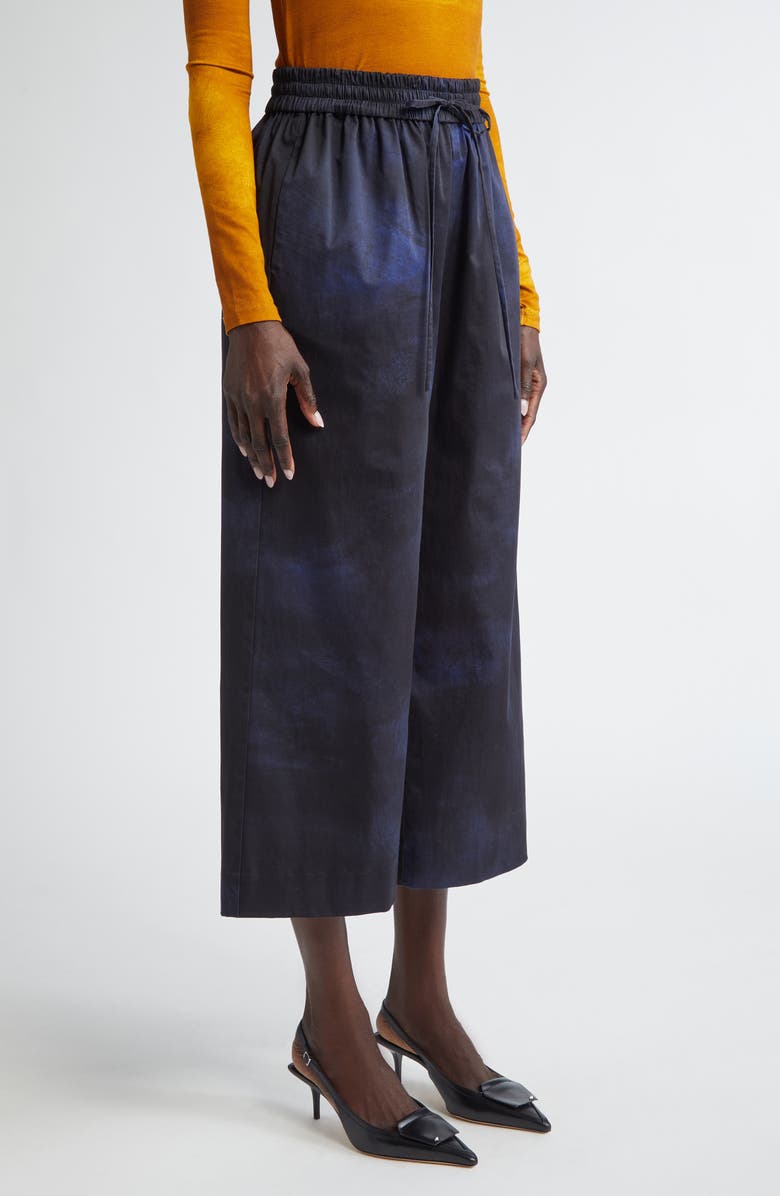 Jason Wu Collection Brushed Canvas Wide Leg Crop Pants, Alternate, color, Navy / Navy