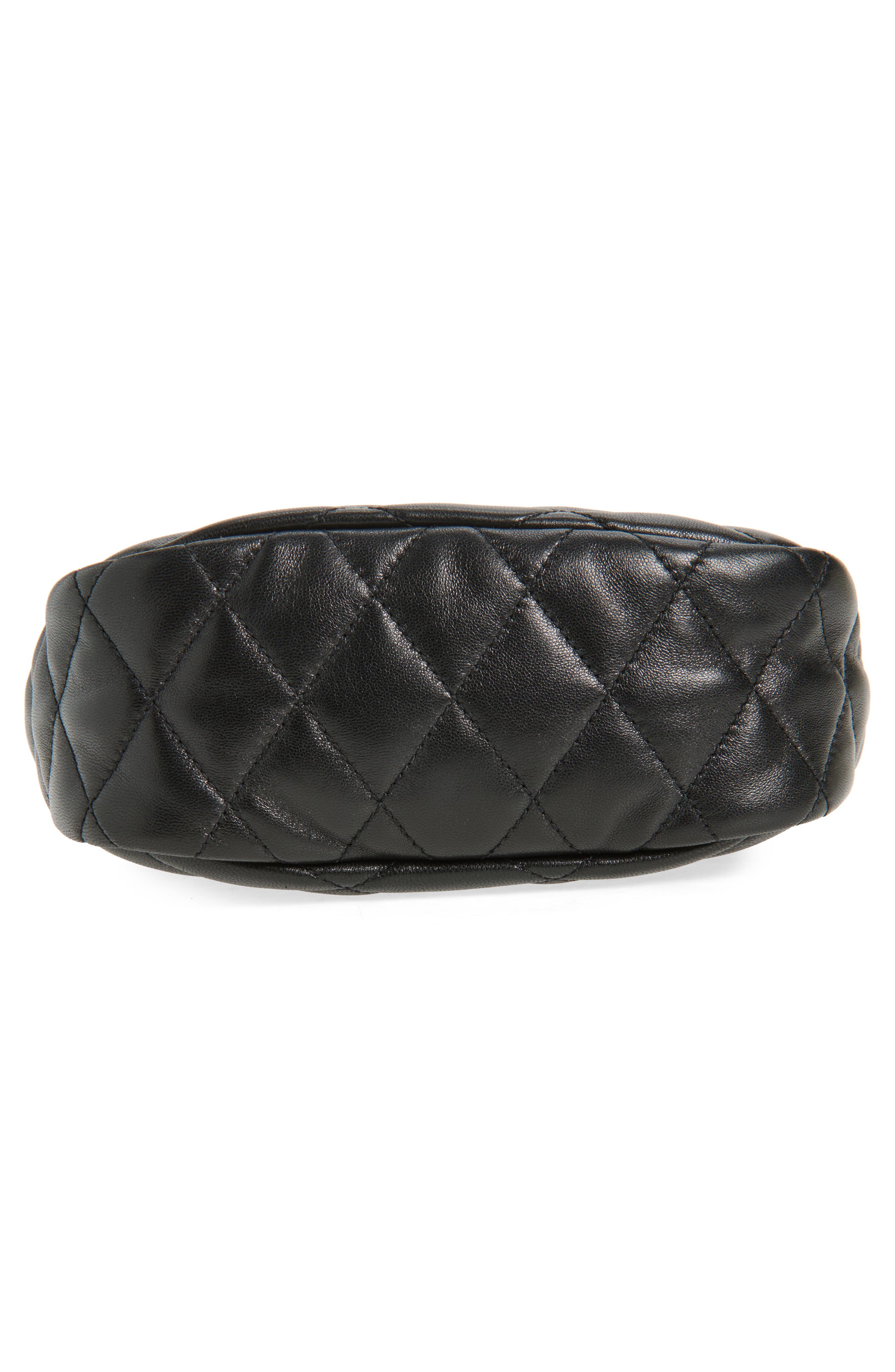 Saint Laurent Quilted Hobo Bag, Alternate, color, Noir