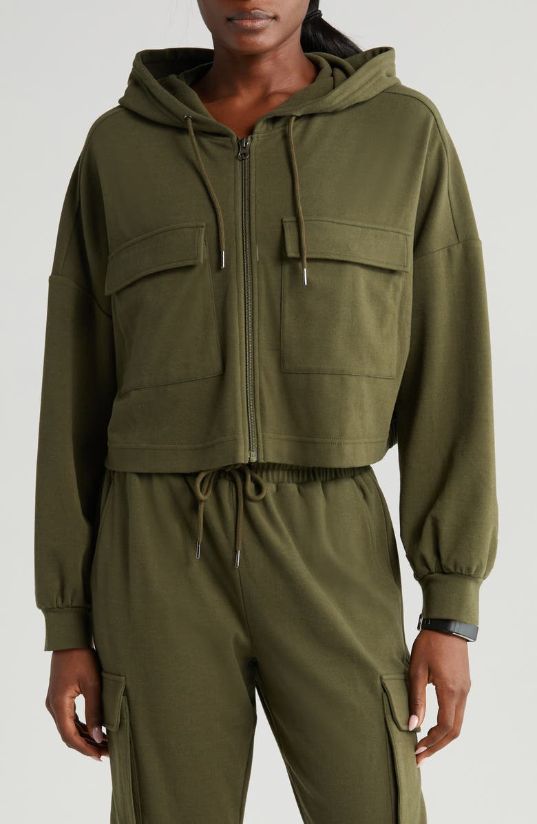 Zella Utility Zip Hoodie, Alternate, color,