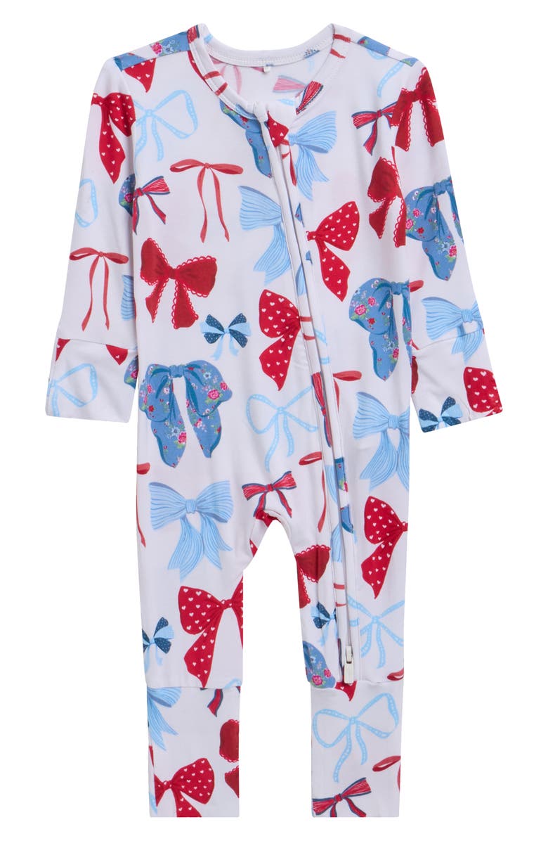 Posh Peanut Fitted Convertible One-Piece Pajamas, Main, color, White