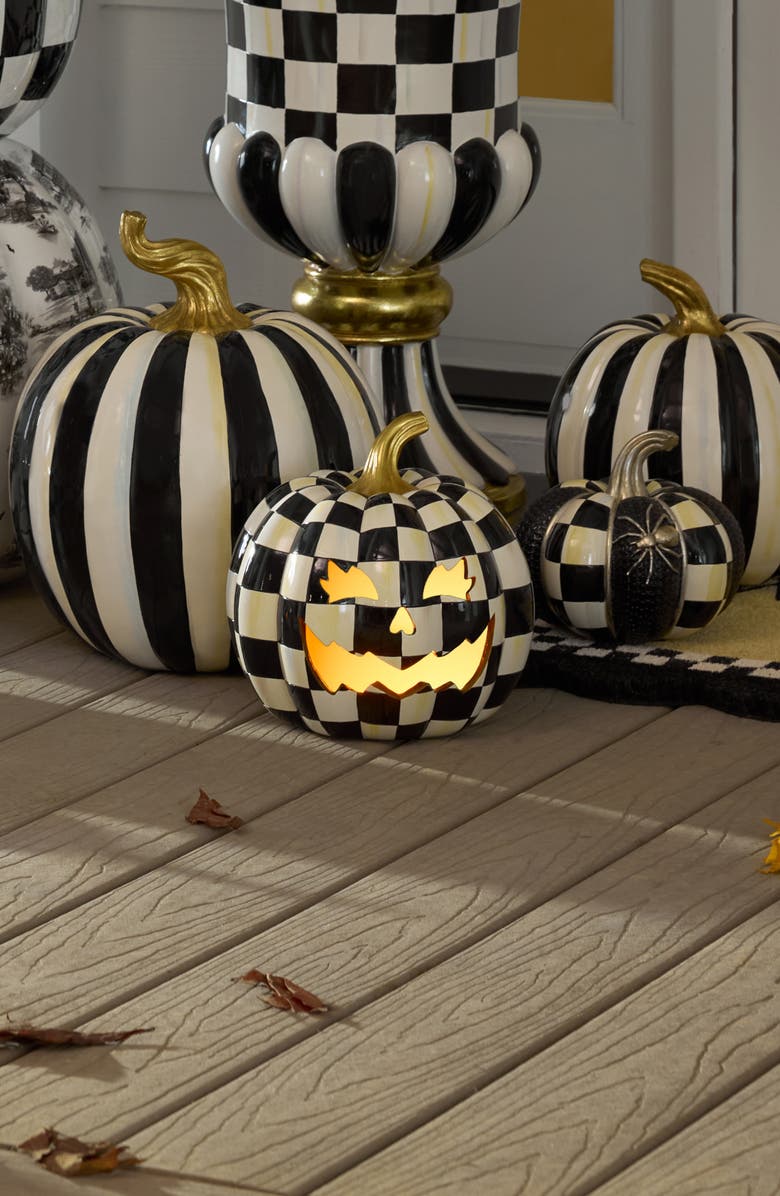 MACKENZIE CHILDS Courtly Check Illuminated Jack O' Lantern, Alternate, color,