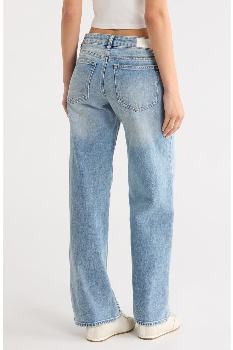 Zoe Low Rise Wide Leg Girlfriend Jeans, Alternate, color, MEDIUM INDIGO