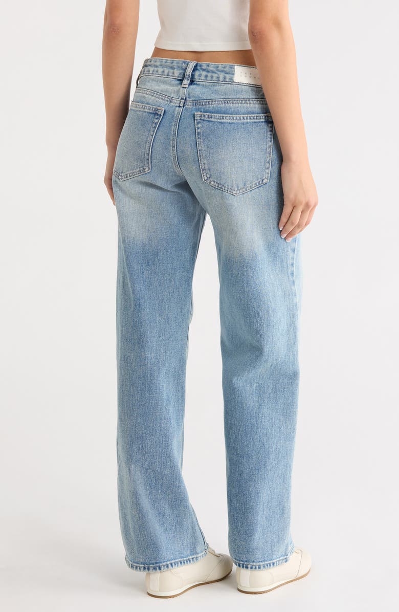 PacSun Zoe Low Rise Wide Leg Girlfriend Jeans, Alternate, color, Medium Indigo