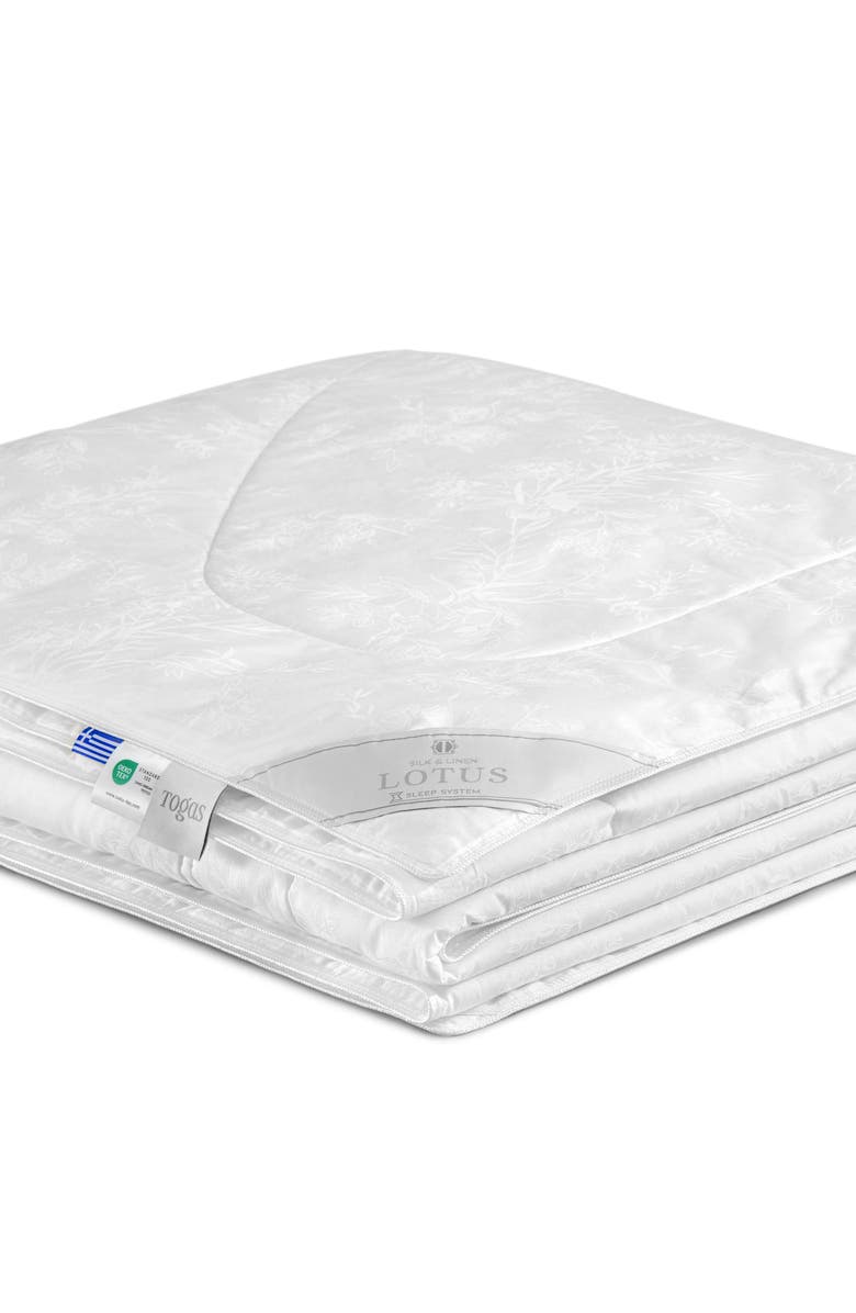 Togas Lotus linen silk comforter, Alternate, color, White