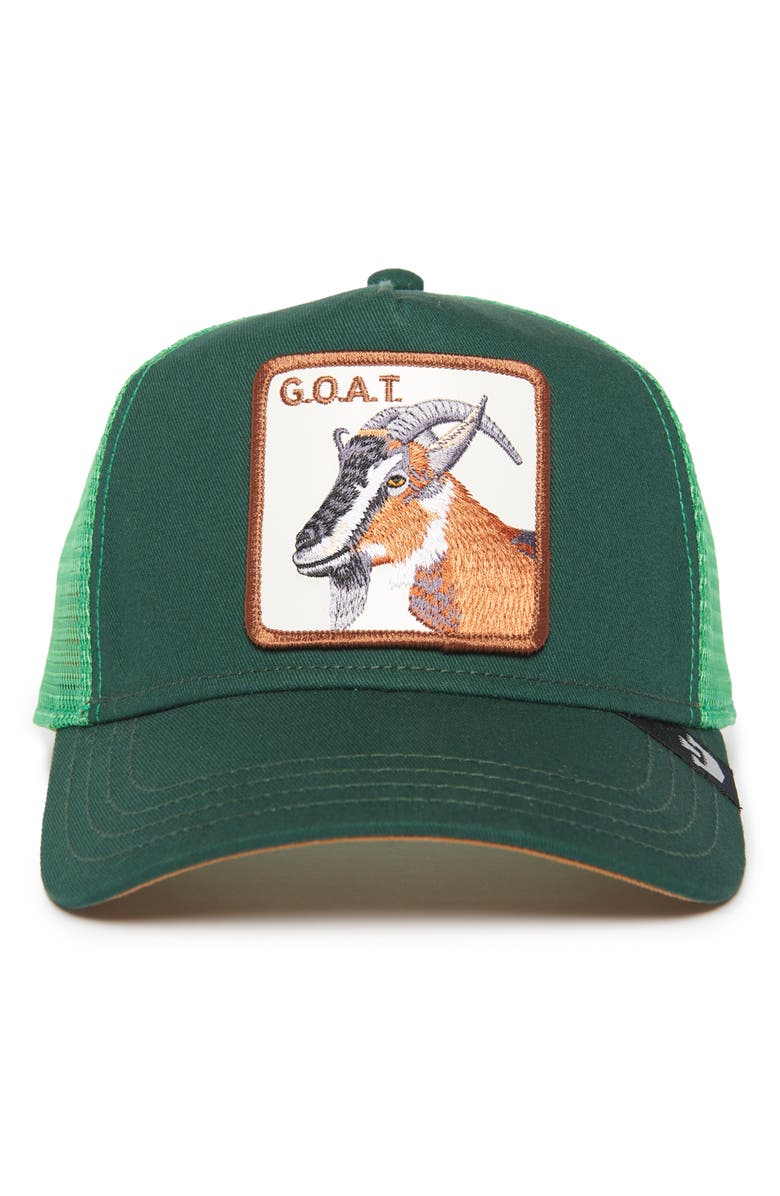Goorin Bros. G.O.A.T. Patch Trucker Hat, Alternate, color, Green