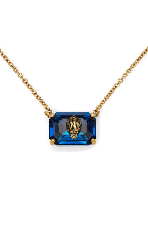 Kurt Geiger London Emerald Cut Crystal Pendant Necklace In Gold