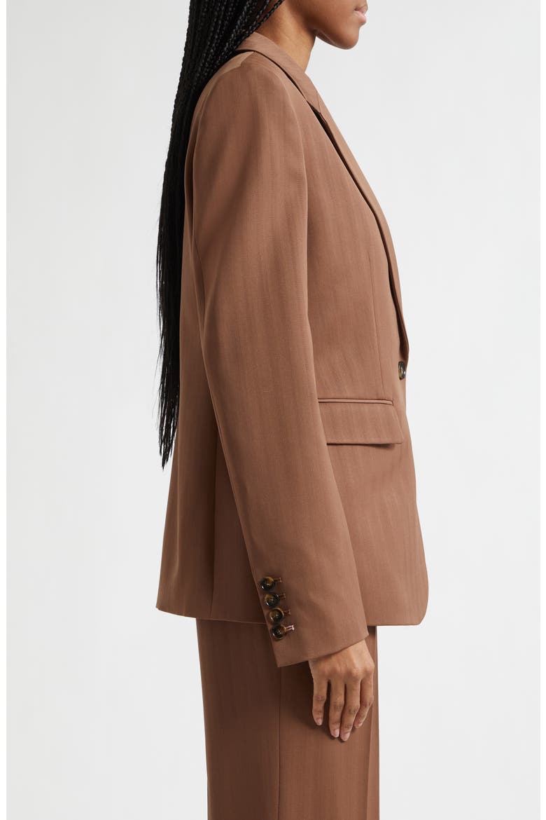 Regular Fit Stripe Wool Jacket, Alternate, color, SIENNA