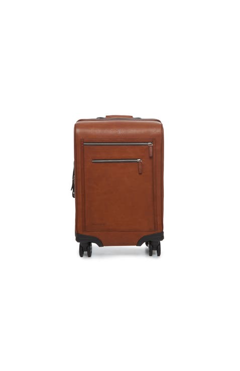 Hudson 22" Leather Wheeled Carry-On