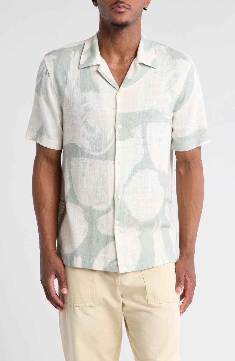 JASON WU Abstract Short Sleeve Button-Up Shirt, Main, color,