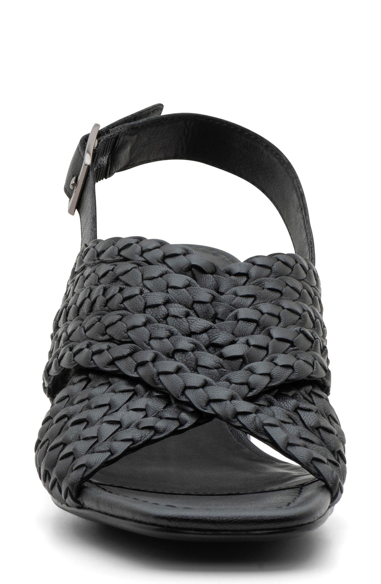 ara Benson Sandal, Alternate, color, Black Woven Leather