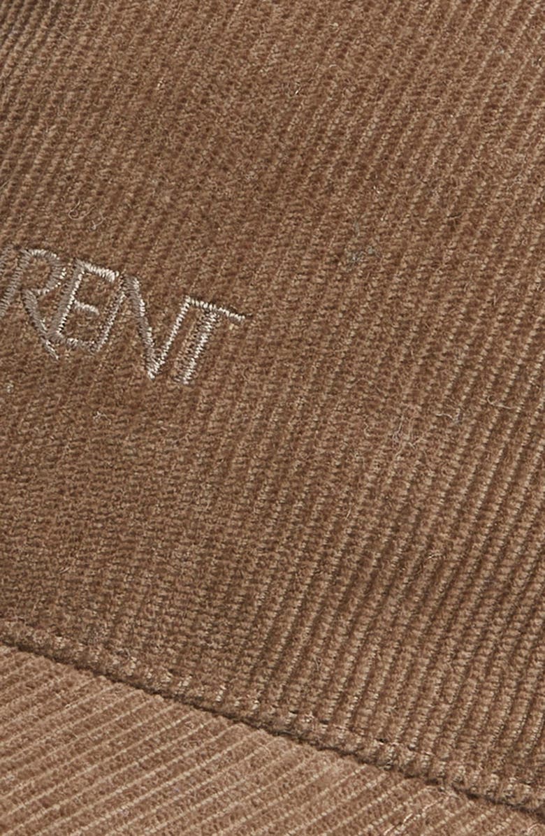 Saint Laurent Corduroy Baseball Cap, Alternate, color, Khaki/ Gold