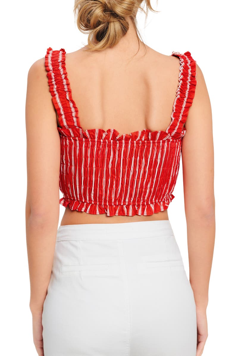 FLYING TOMATO Stripe Smocked Crop Top, Alternate, color,