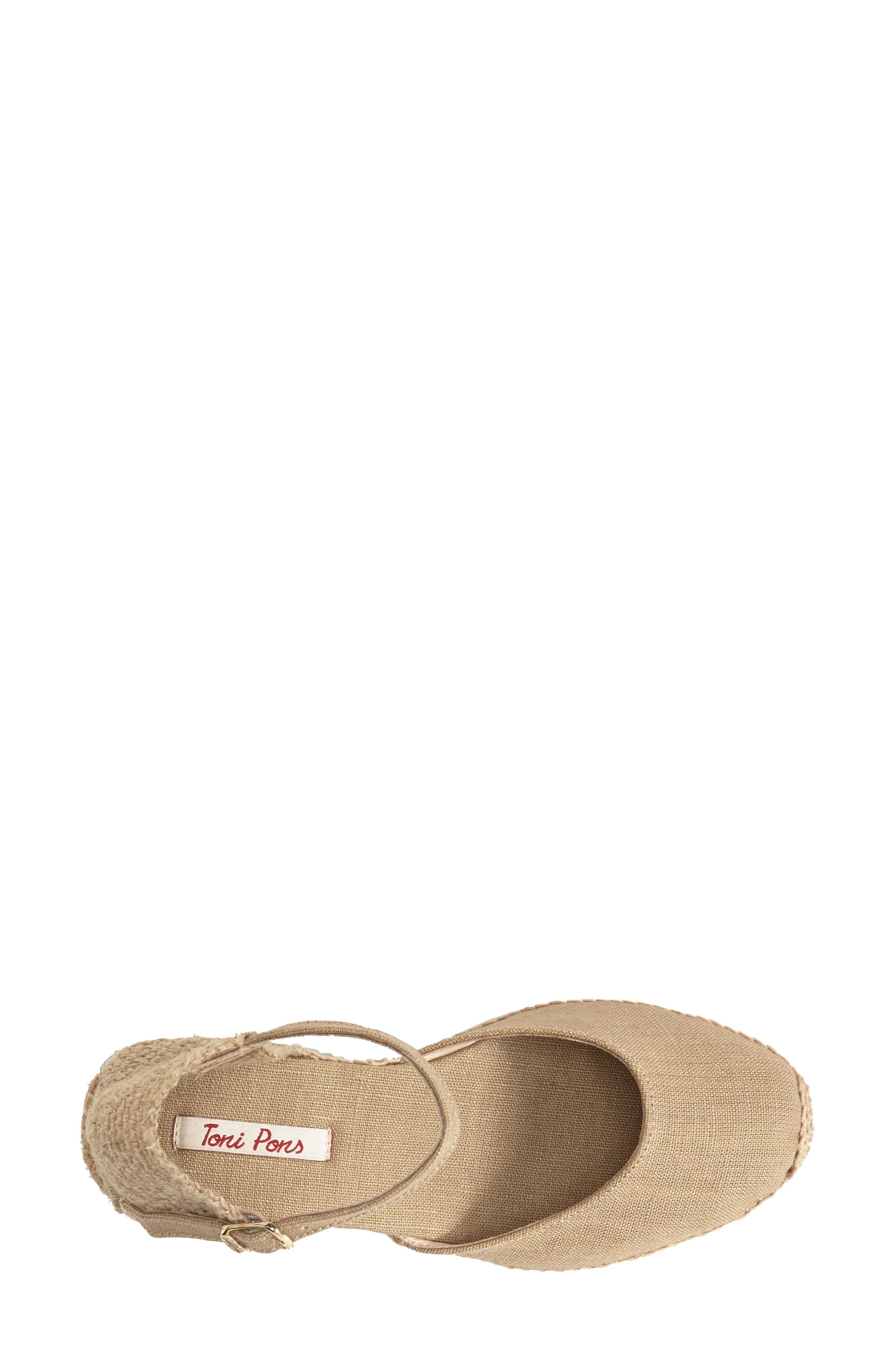 Toni Pons 'Caldes' Linen Wedge Sandal, Alternate, color, Stone