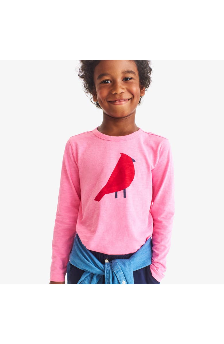 Primary Kids Long Sleeve Cardinal Tee, Alternate, color, Taffy