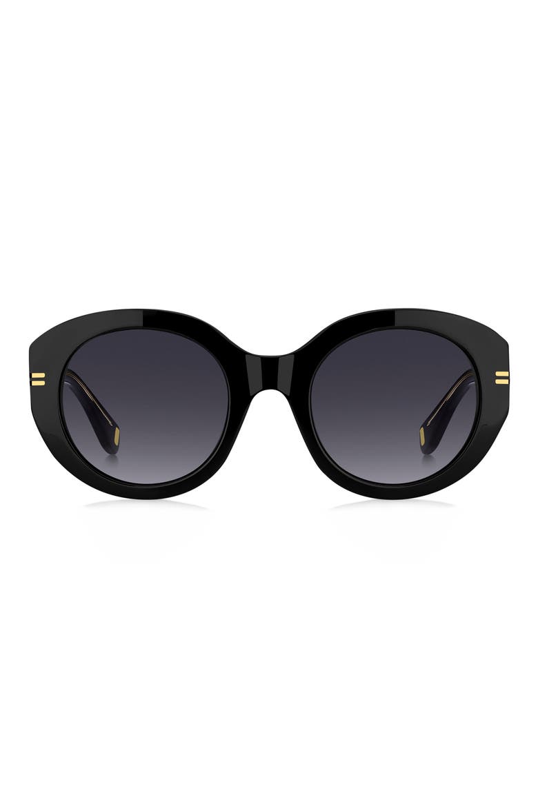 51mm Gradient Oval Sunglasses, Main, color, BLACK/ DARK GREY SF