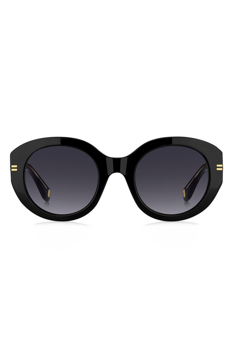 Marc Jacobs 51mm Gradient Oval Sunglasses, Main, color, Black/ Dark Grey Sf
