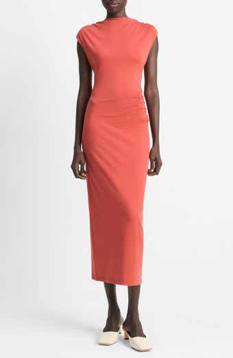 Vince Cowl Neck Pima Cotton Midi Dress
