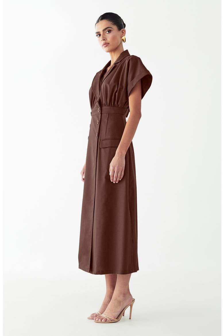 Elsie Midi Dress, Alternate, color, Chocolate