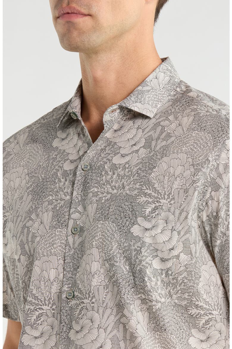 Good Reef Short Sleeve Button-Up Shirt, Alternate, color, CHARCOAL