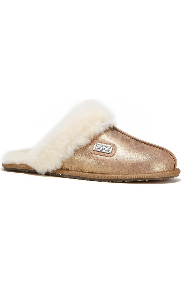 Australia Luxe Collective Genuine Shearling Mule, Main, color, Antique Gold
