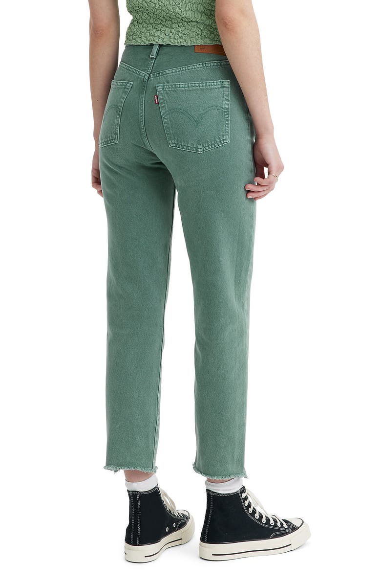 Levi's<sup>®</sup> 501<sup>®</sup> Original Frayed High Waist Crop Straight Leg Jeans, Alternate, color, Misty Silver Pine