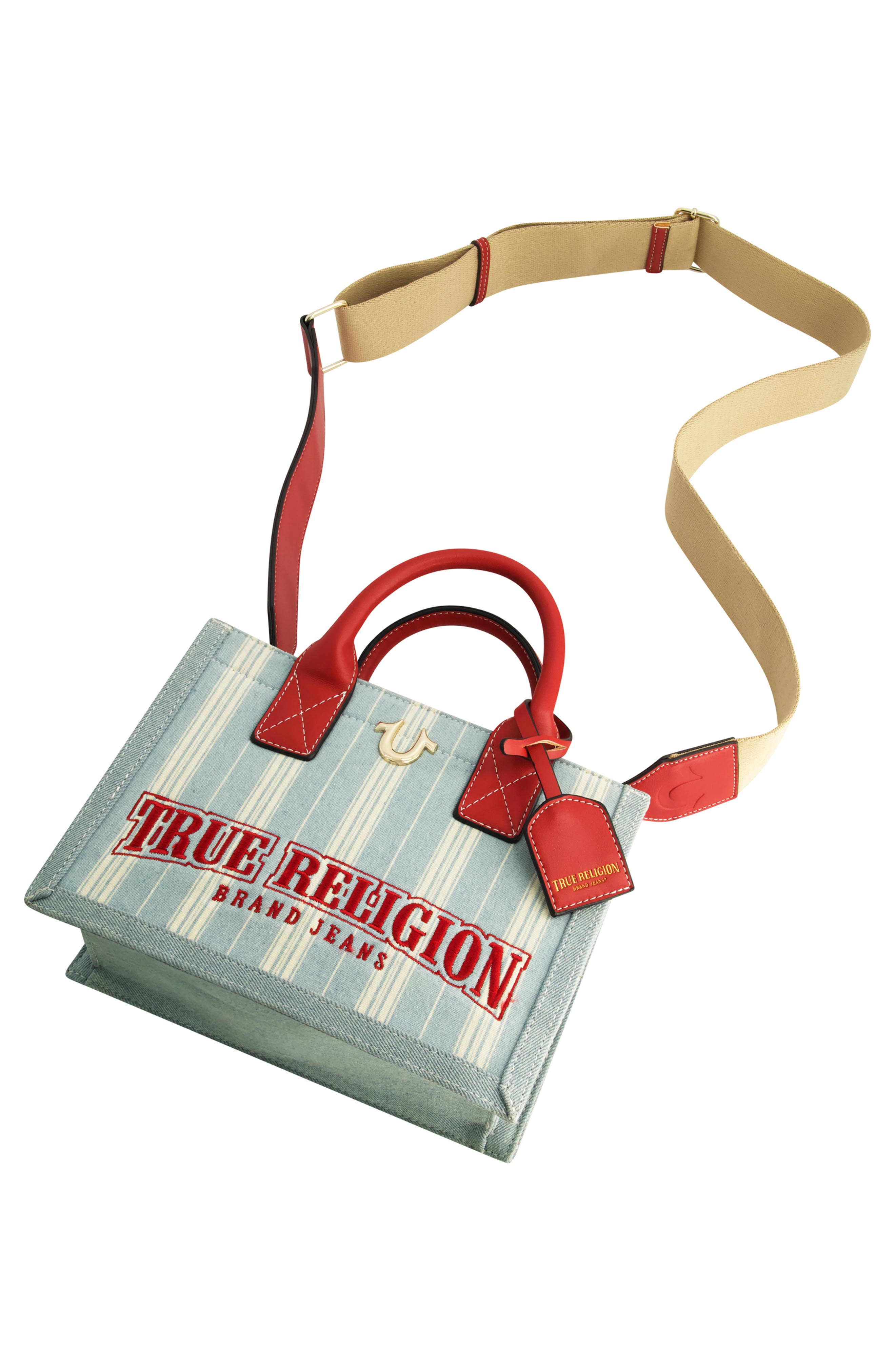 Denim Stripe Modern Tote, Alternate, color, DENIM