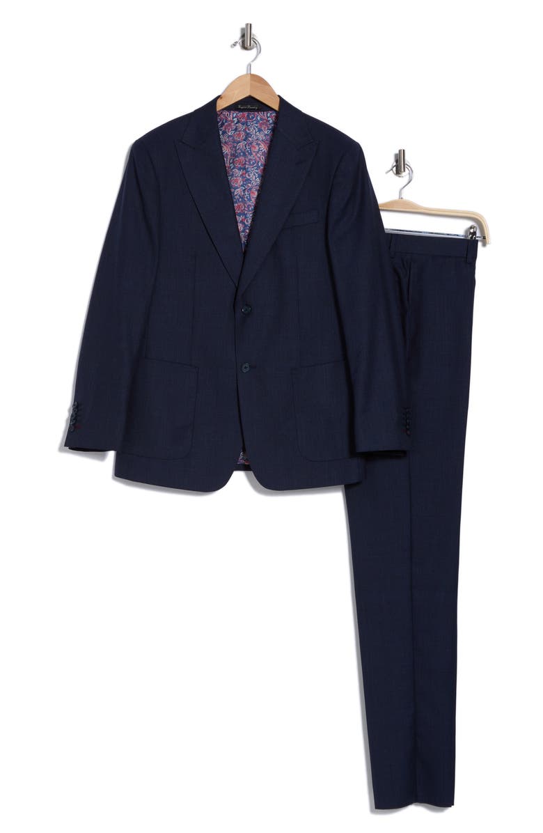 English Laundry Peaked Lapel Wool Blend Two-Piece Suit, Alternate, color, Navy