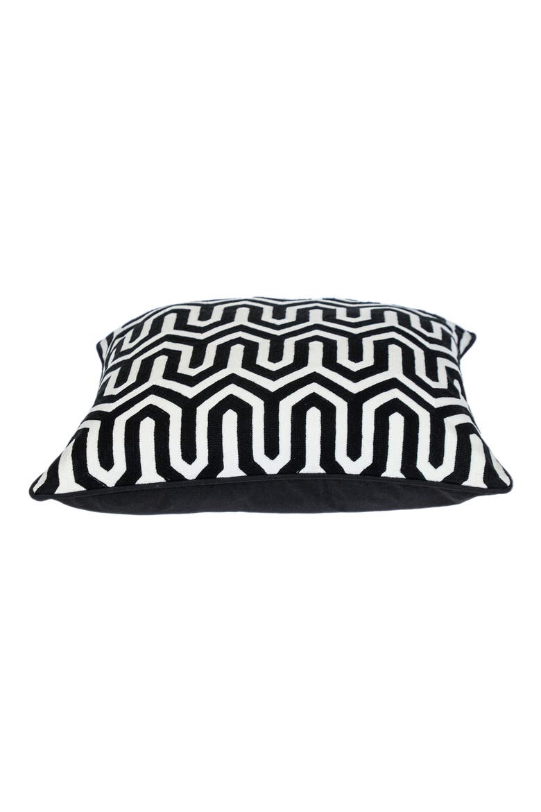 Machu Throw Pillow, Alternate, color, BLACK