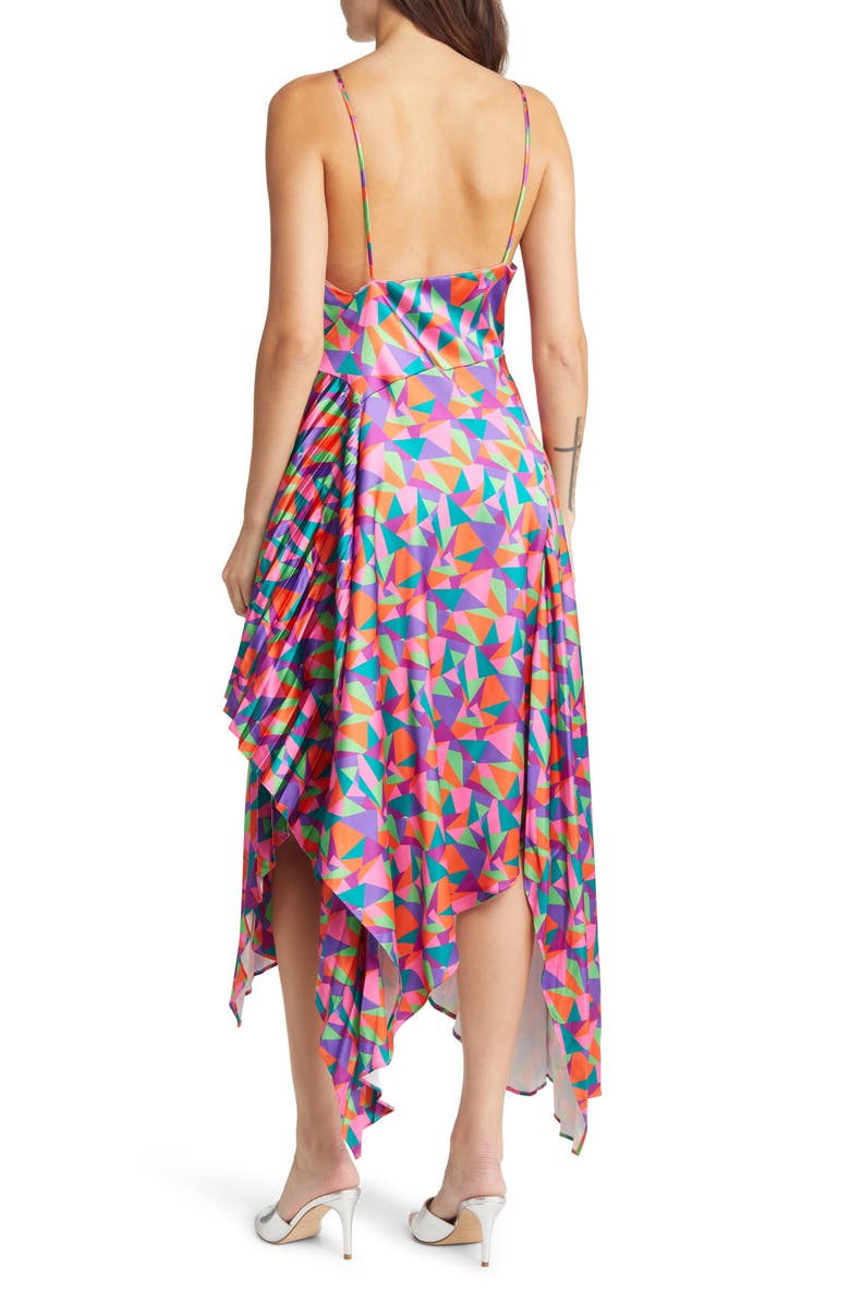 AREA STARS Geometric Print Handkerchief Hem Dress, Alternate, color, 